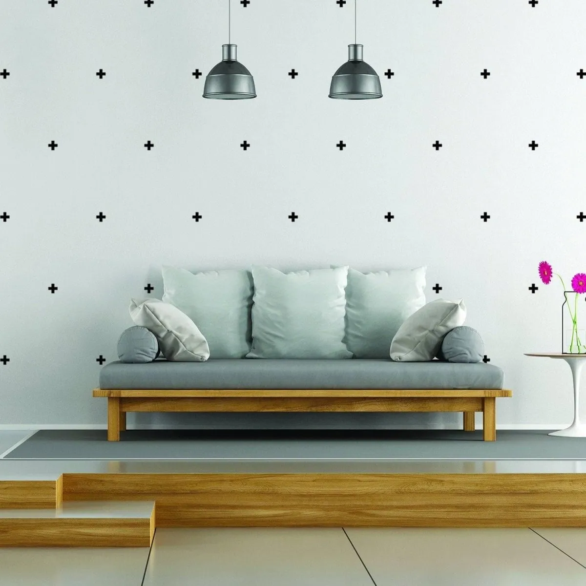 Adhesive CrossLine Vinyl Wall Decals - Artistic Home Accentuation Solution