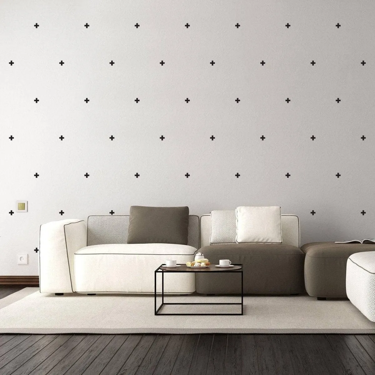 Adhesive CrossLine Vinyl Wall Decals - Artistic Home Accentuation Solution