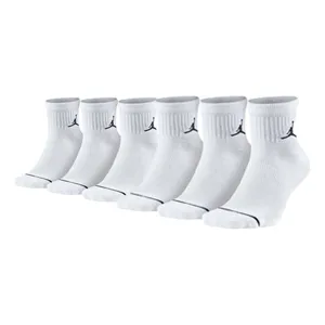 Air Jordan Flying Man Logo Mid Tops Breathable Basketball Training Socks Couple Style White