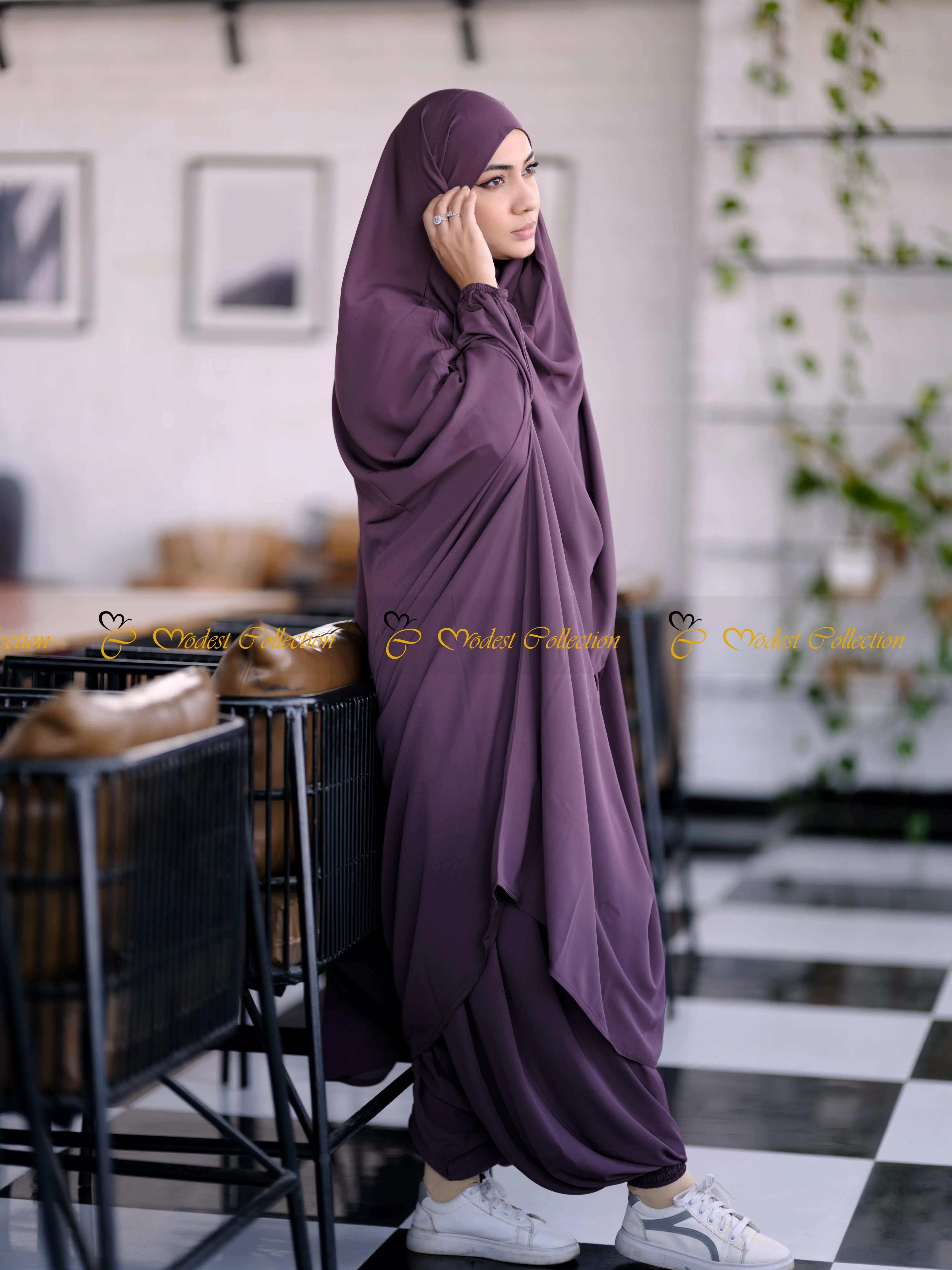 Amaya Niqab attached Jilbab Burgundy