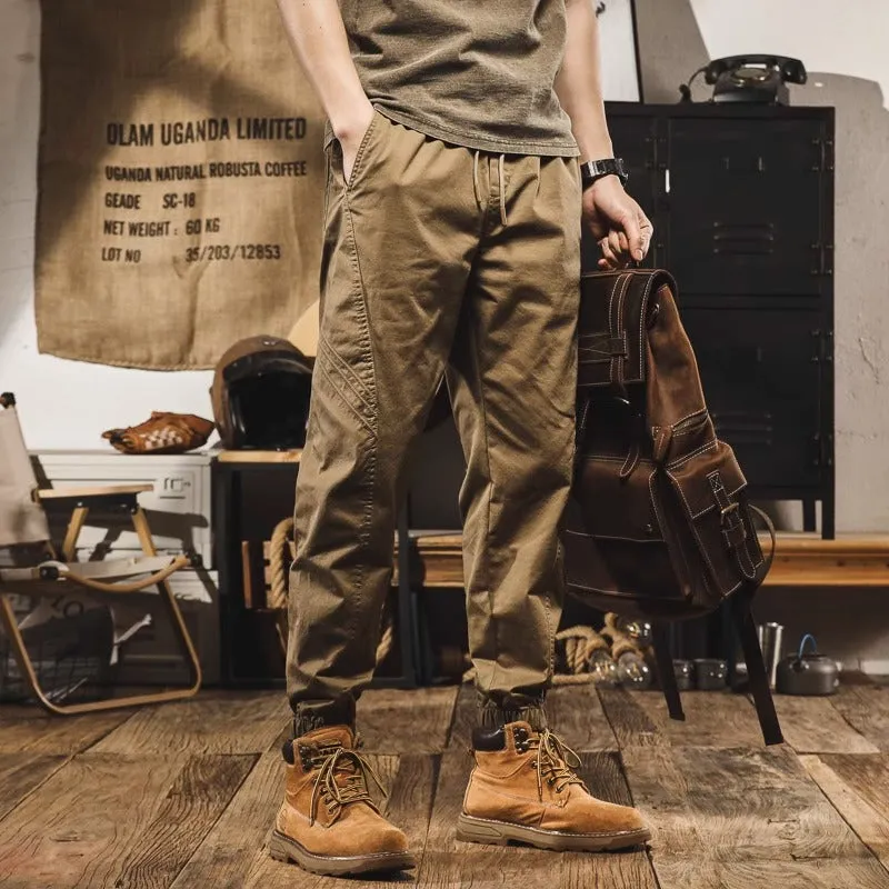 American Retro Thin Loose Straight Large Size Cargo Pants