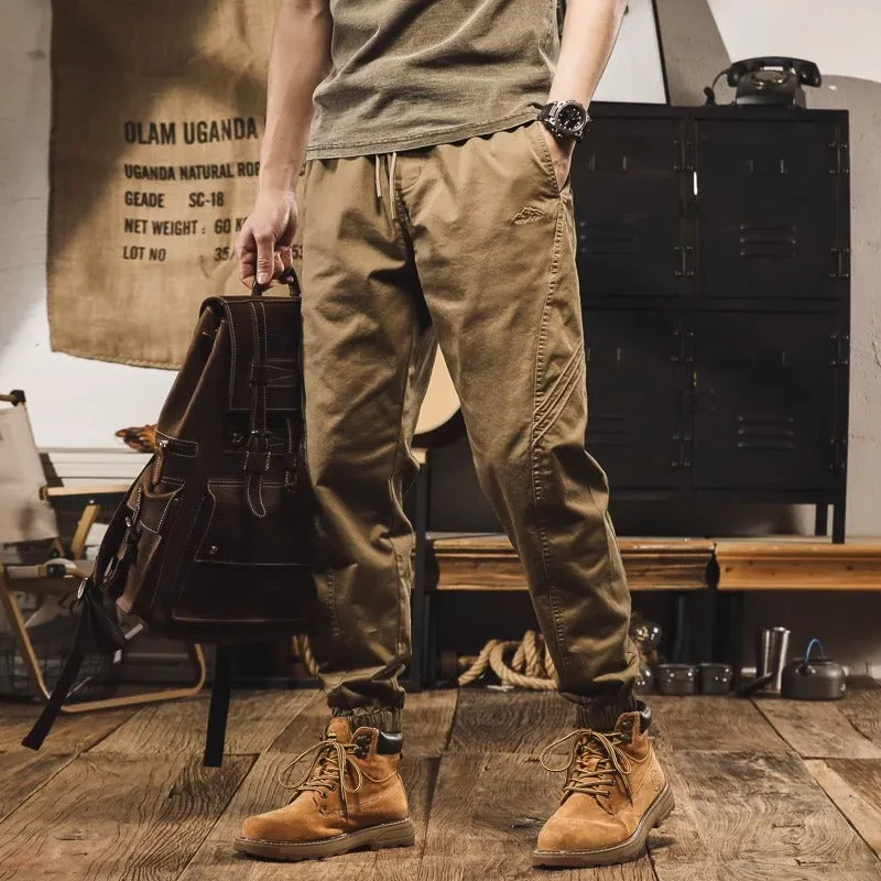 American Retro Thin Loose Straight Large Size Cargo Pants