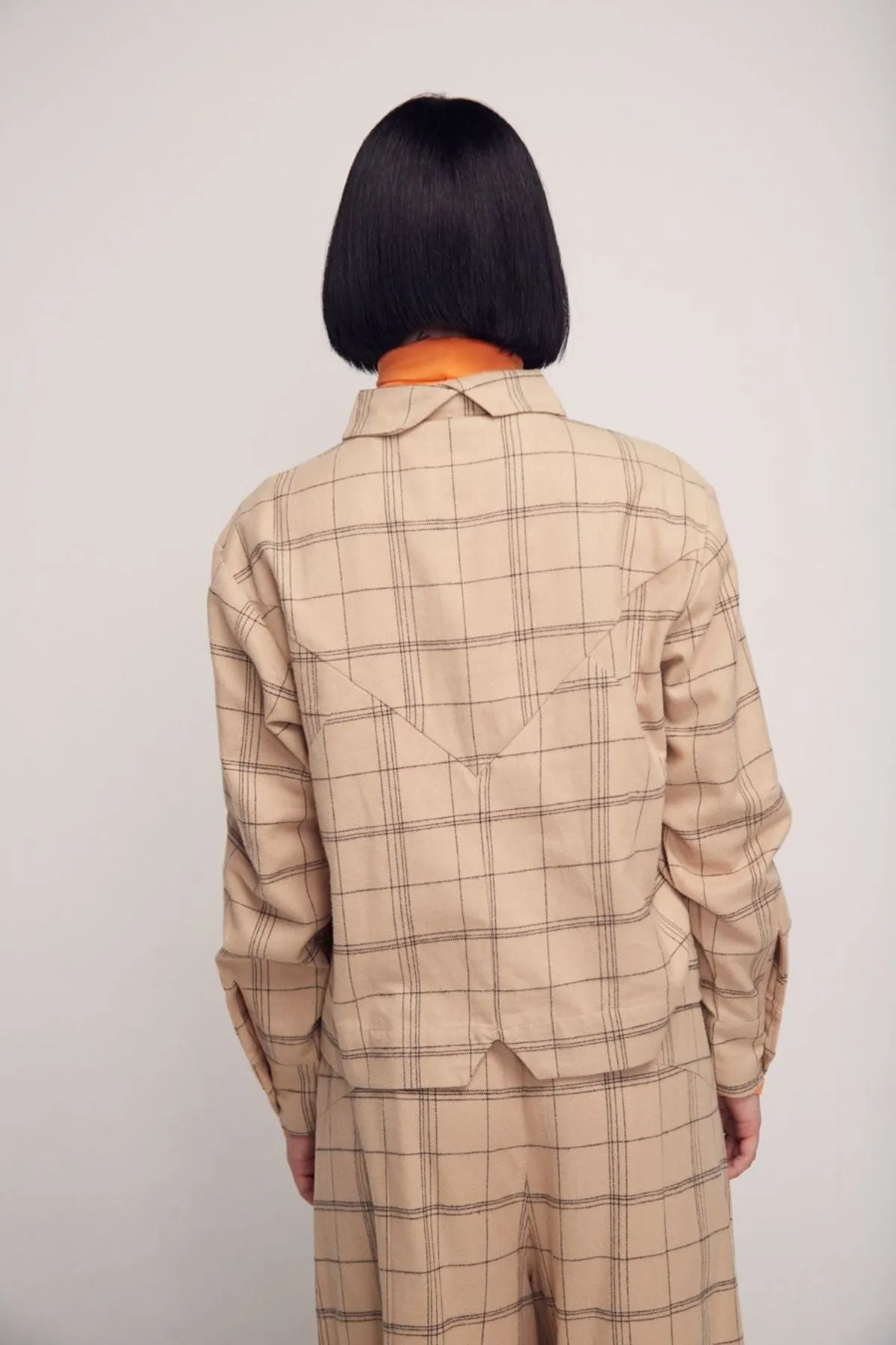 Beige Checks Flannel Astan Shirt Suite13