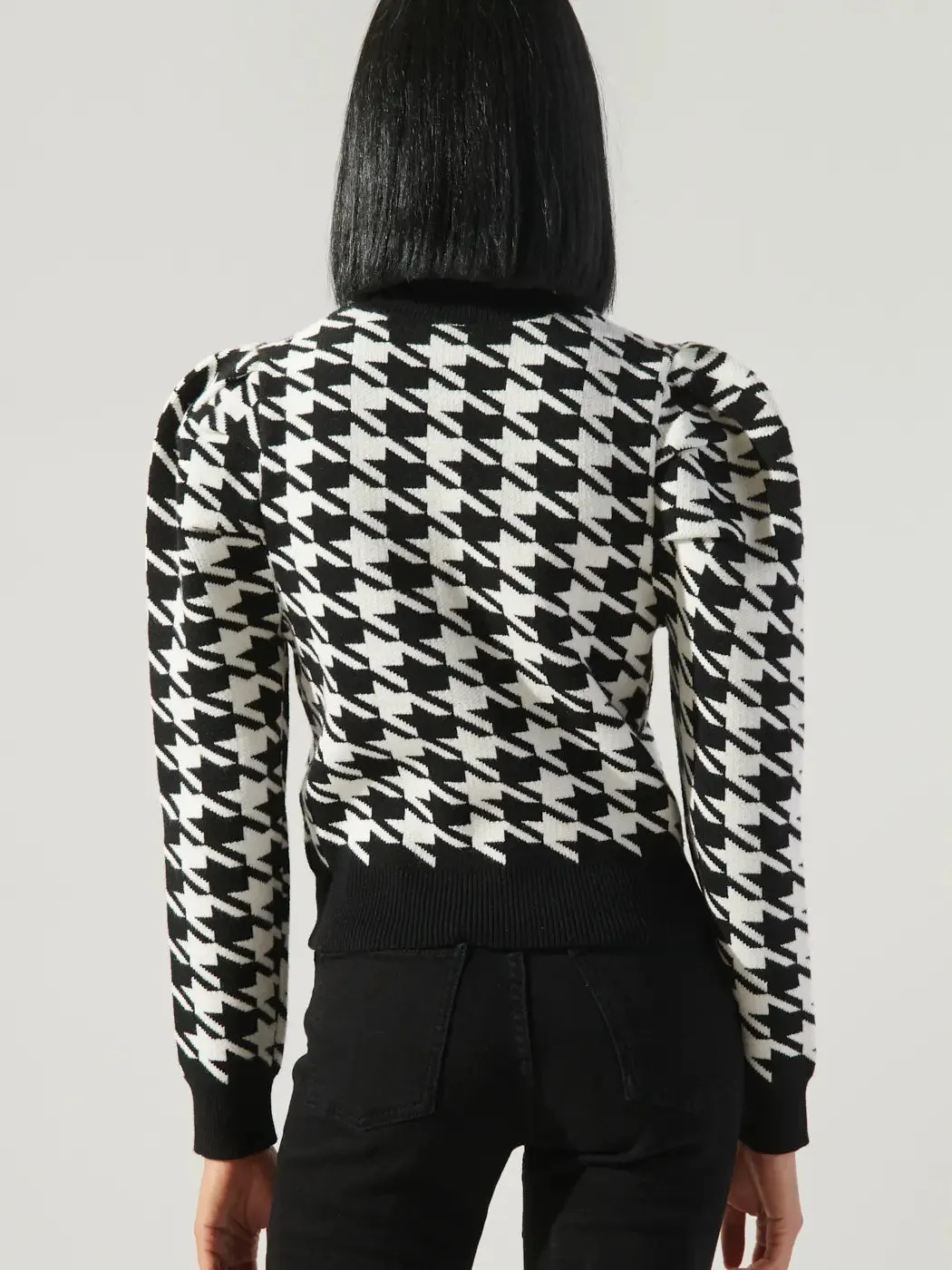 Black and White Houndstooth Sweater