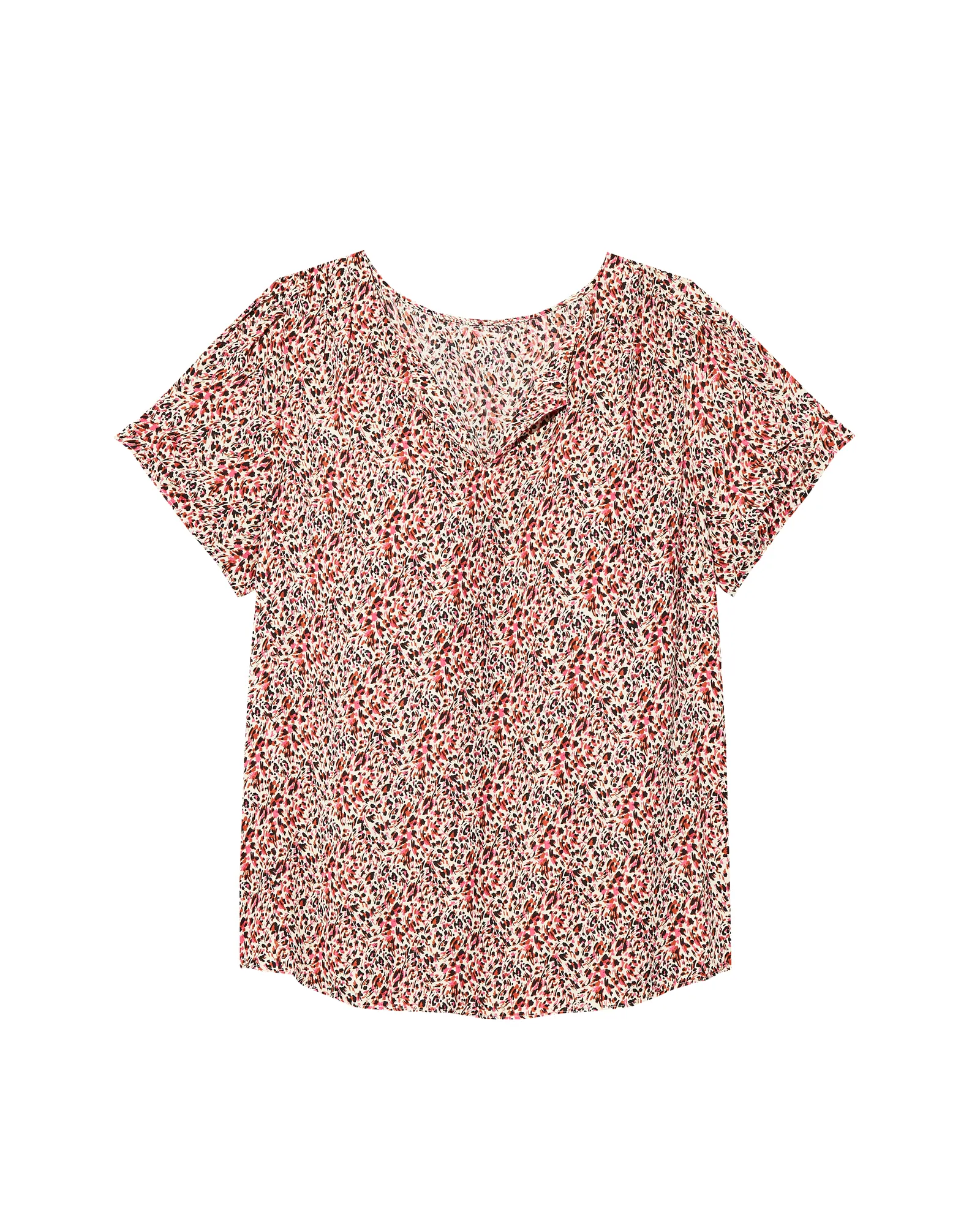 Bonnie Short Sleeve Blouse | Pink / Orange