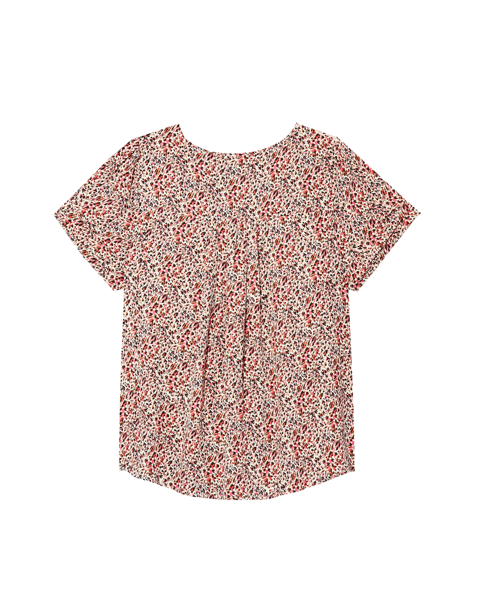 Bonnie Short Sleeve Blouse | Pink / Orange