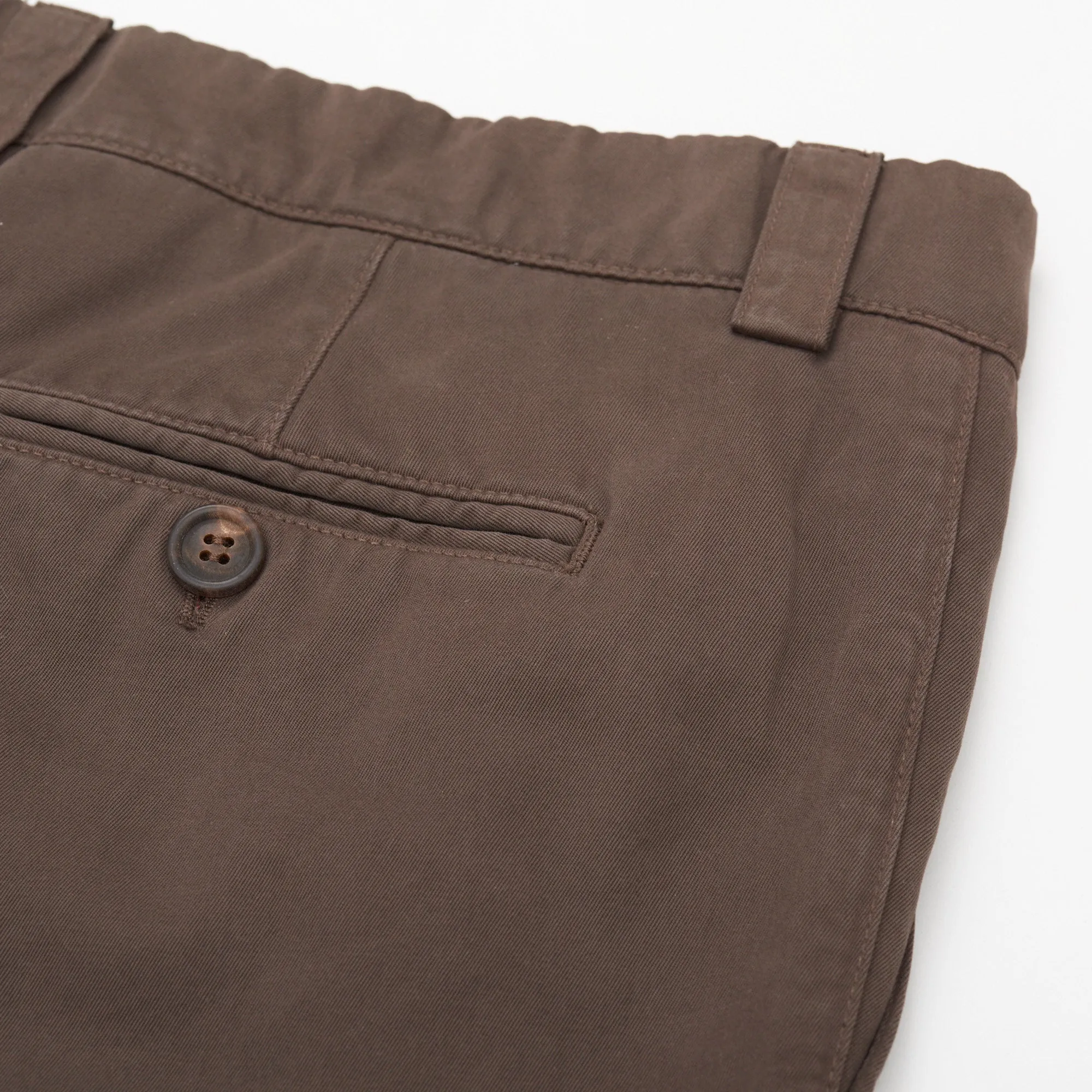 BRUNELLO CUCINELLI Brown Twill Cotton Single Pleated Pants EU 54 US 38 Slim Fit