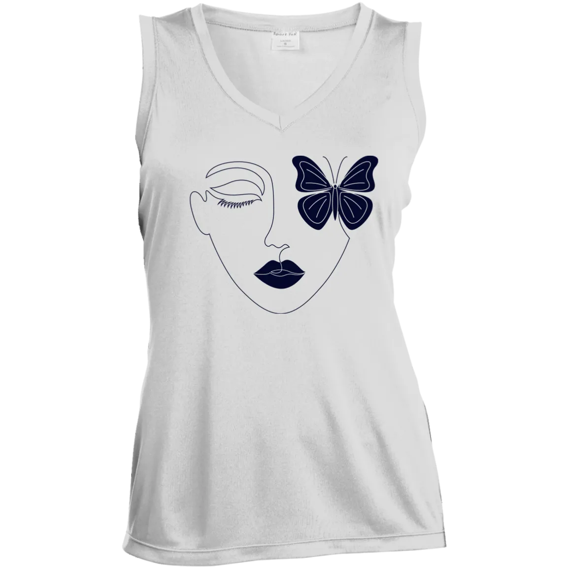 Butterfly Lady, Ladies' Sleeveless V-Neck Performance Tee