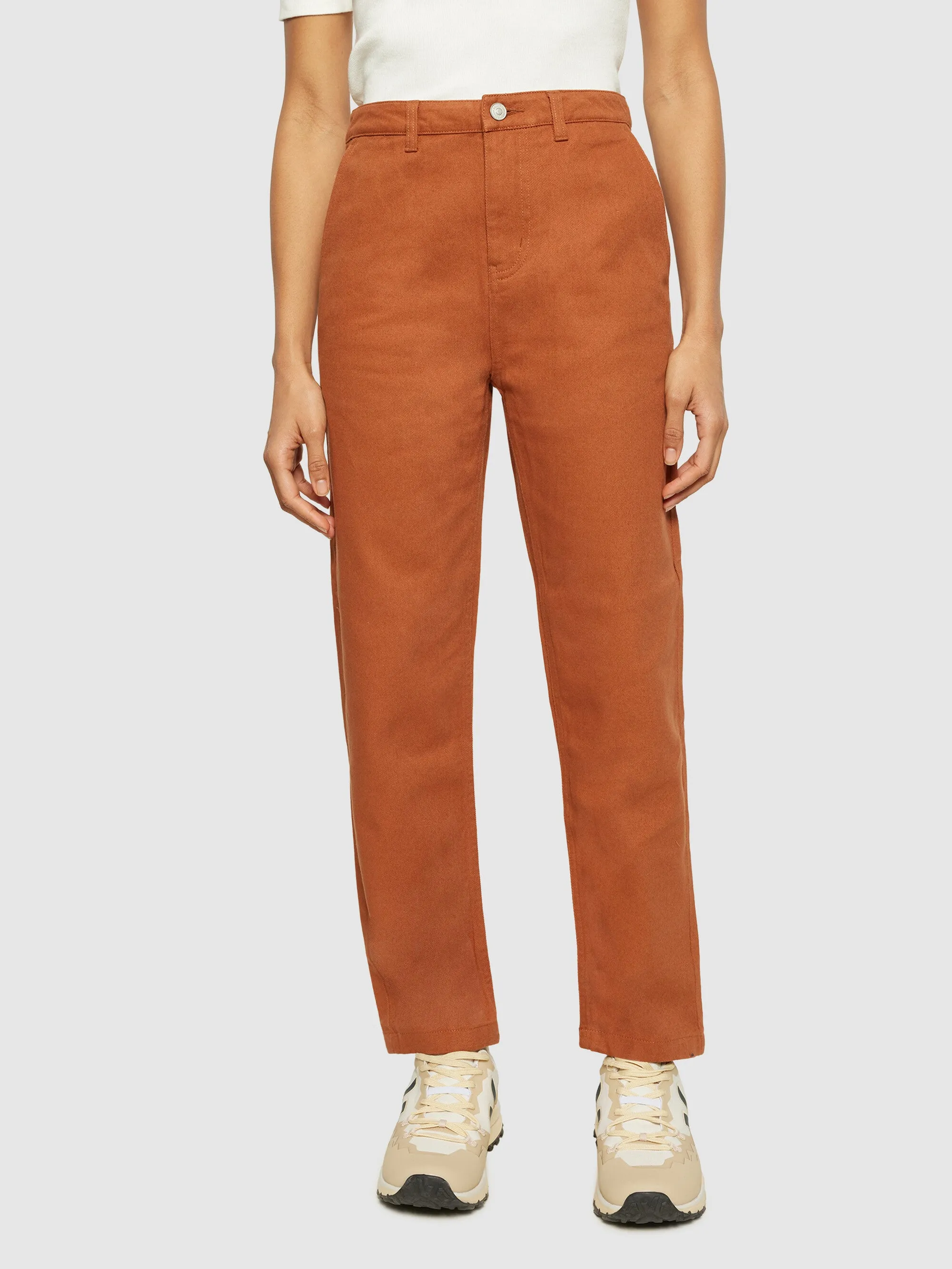 CALLA tapered mid-rise twill workwear pants - GOTS/Vegan - Mocha Bisque