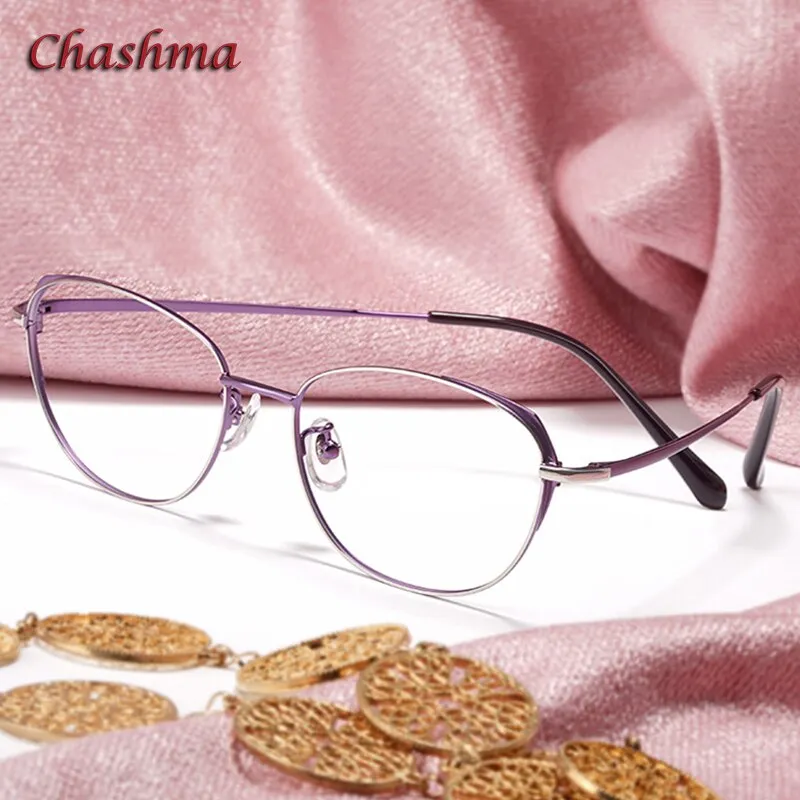 Chashmam Ochki Women's Full Rim Square Oval Titanium Eyeglasses