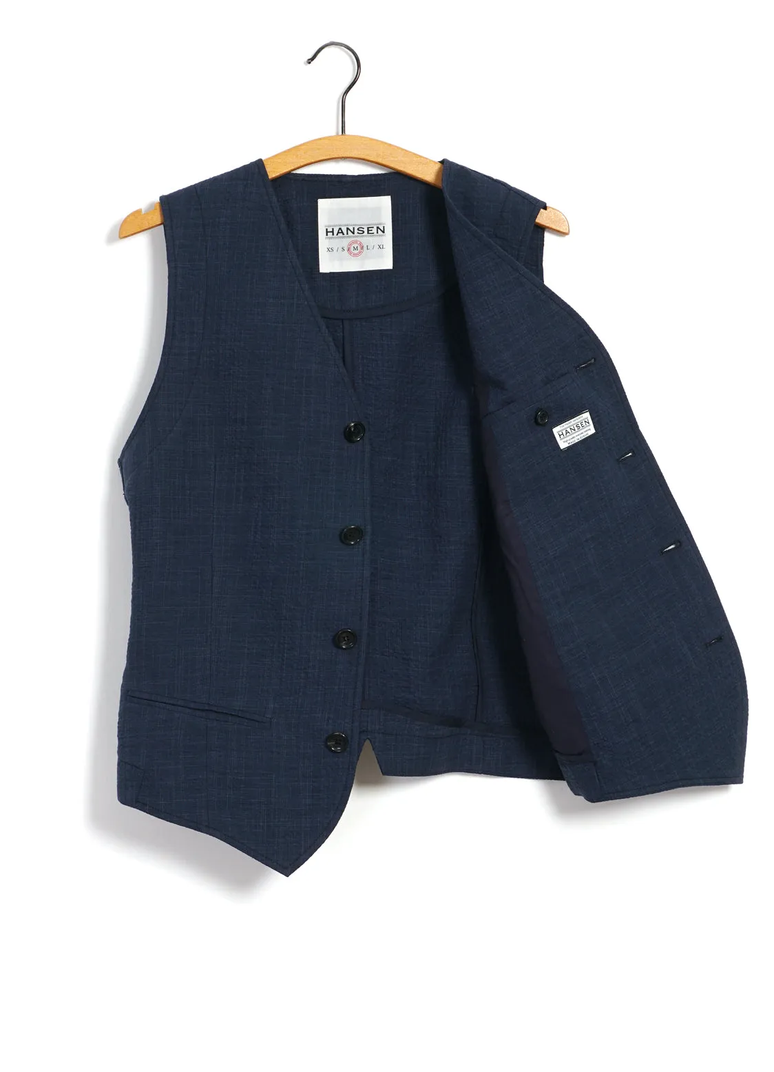 DANIEL | Classic Waistcoat | Crinkle Blue