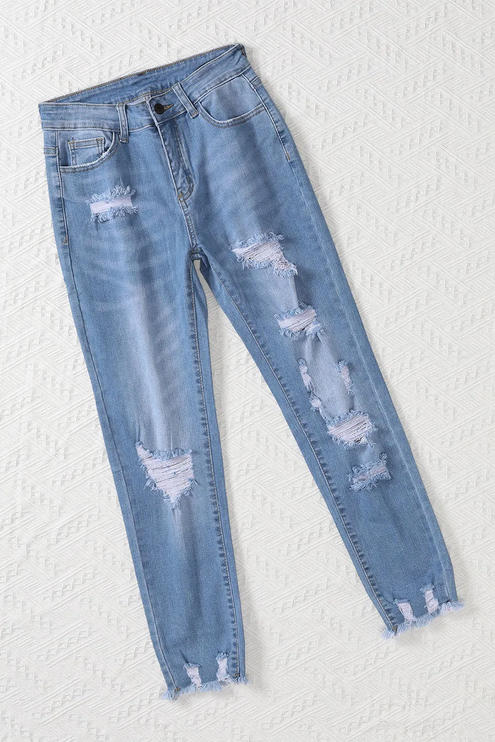 Distressed Boyfriend Denim Pants