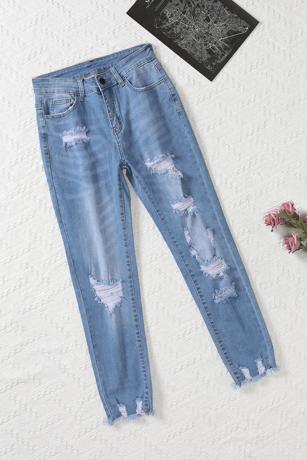 Distressed Boyfriend Denim Pants