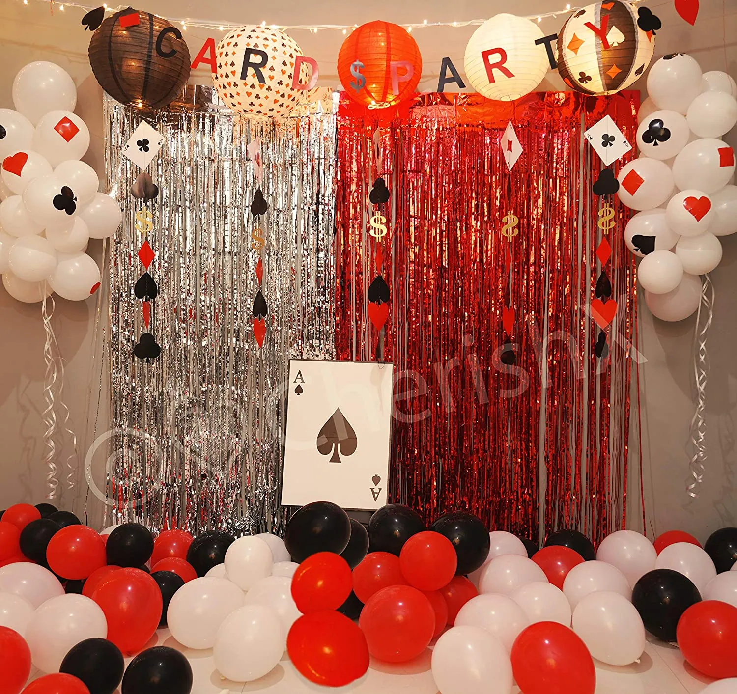 Diwali Card Party Poker Theme Decoration Kit Festive Decor Combo