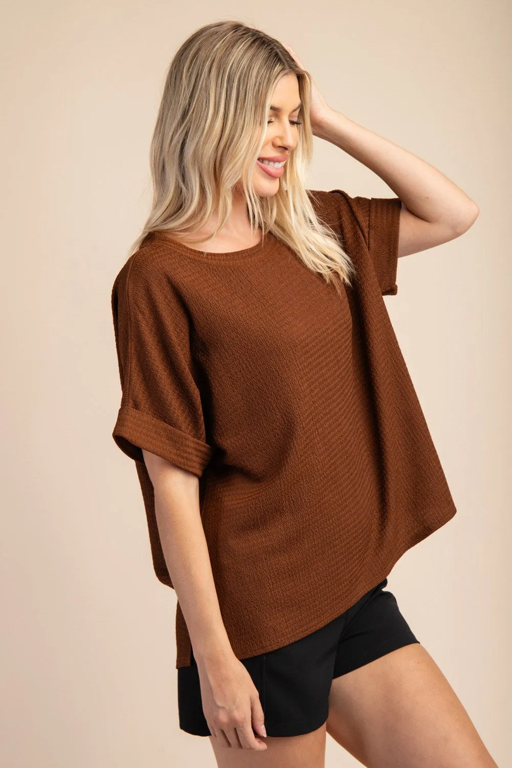 DOLMAN SLEEVE KNIT TOP