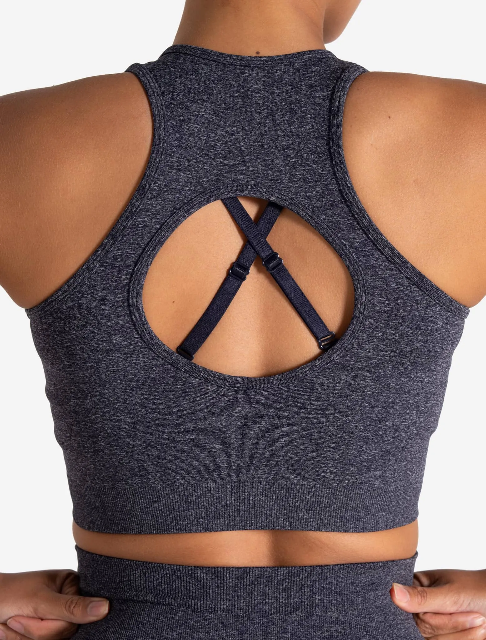 Form Seamless Crop Tank - Navy Marl