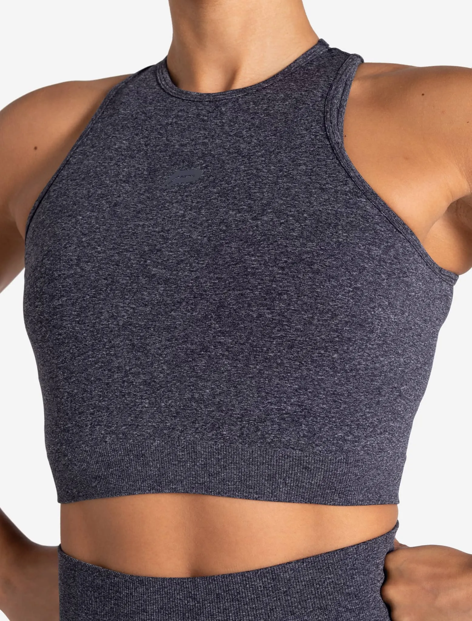 Form Seamless Crop Tank - Navy Marl