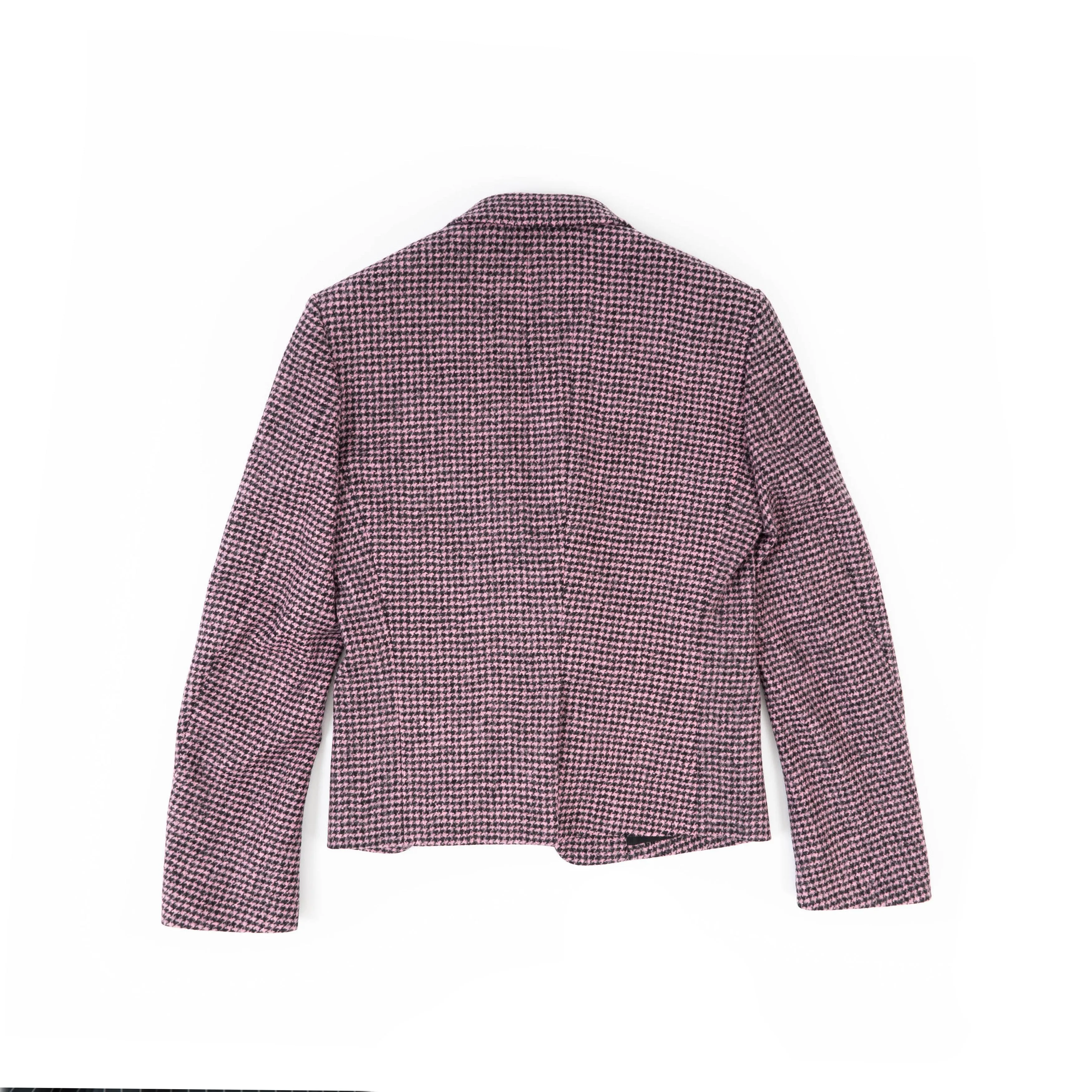 FW16 Pink Houndstooth Wool Blazer