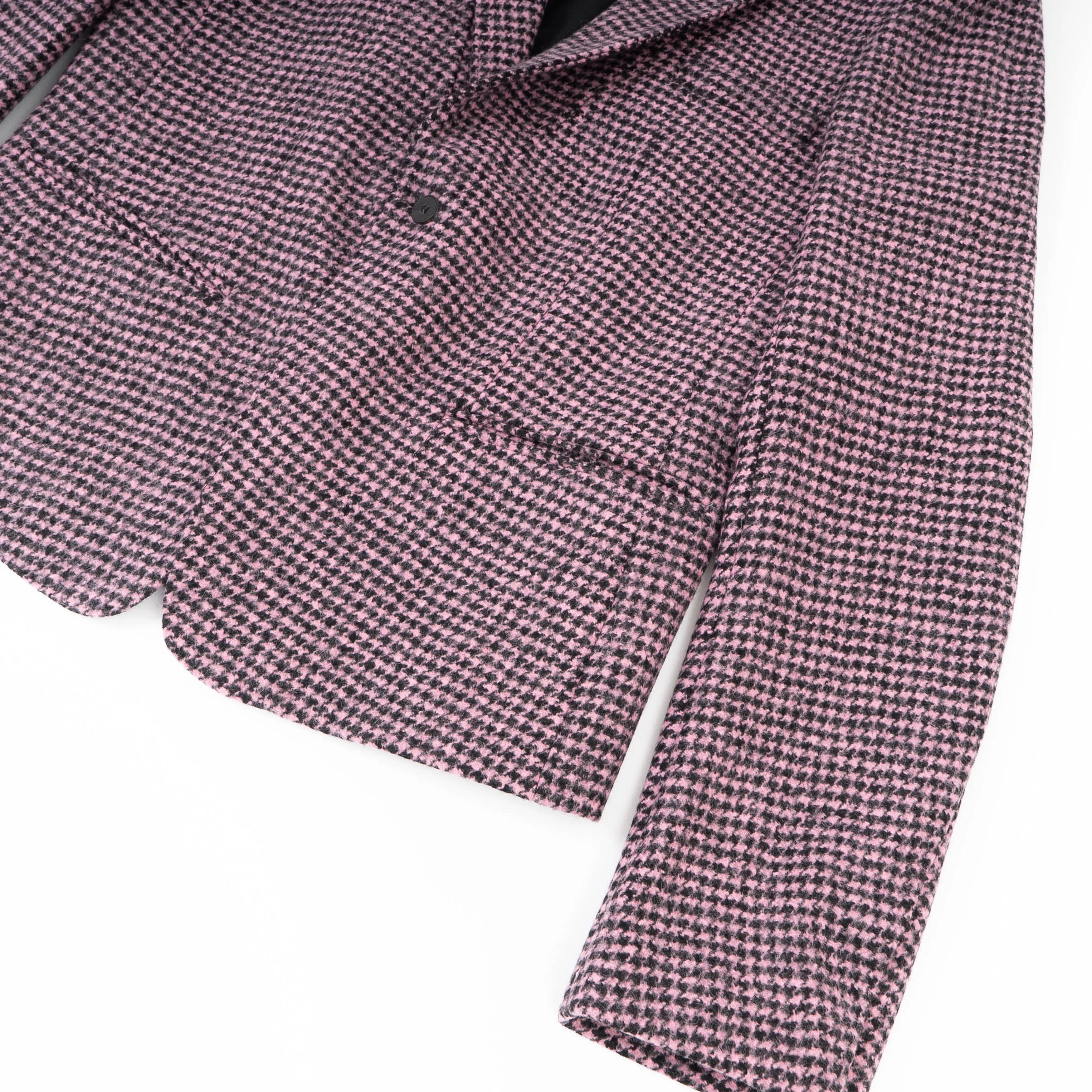 FW16 Pink Houndstooth Wool Blazer