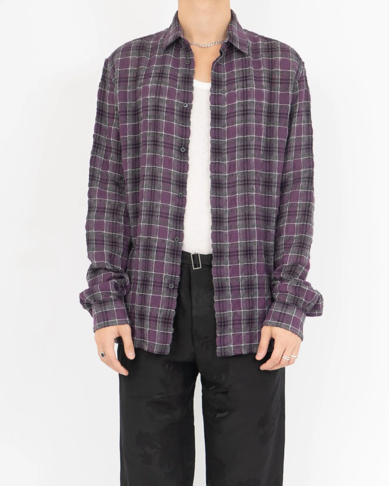 FW16 Purple Checked Wool Flannel