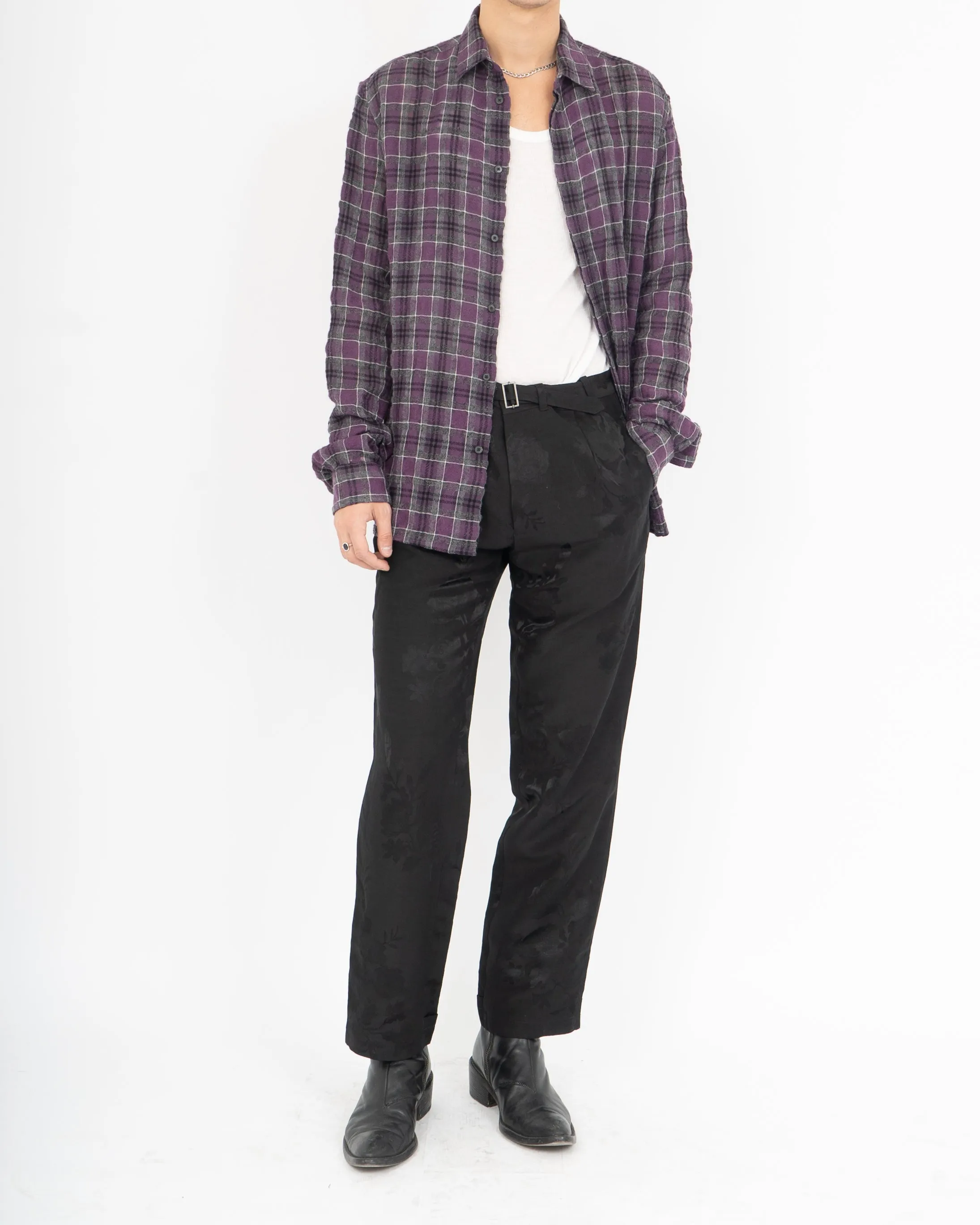 FW16 Purple Checked Wool Flannel