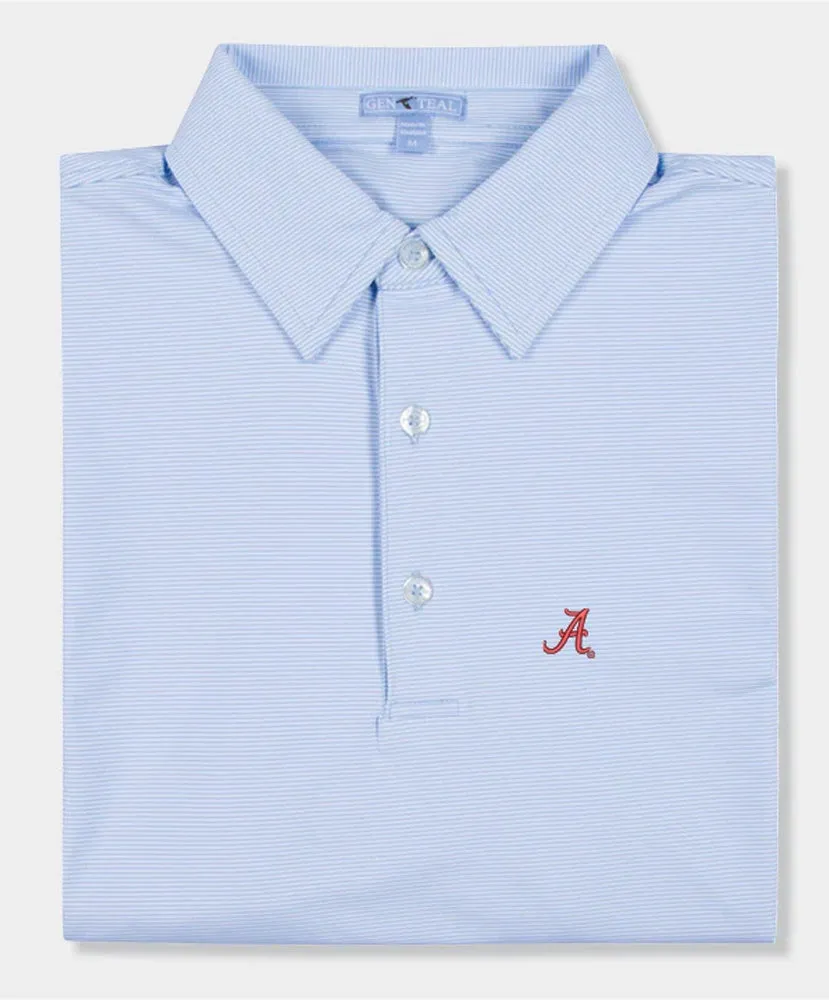 GenTeal - Alabama Pinstripe Performance Polo