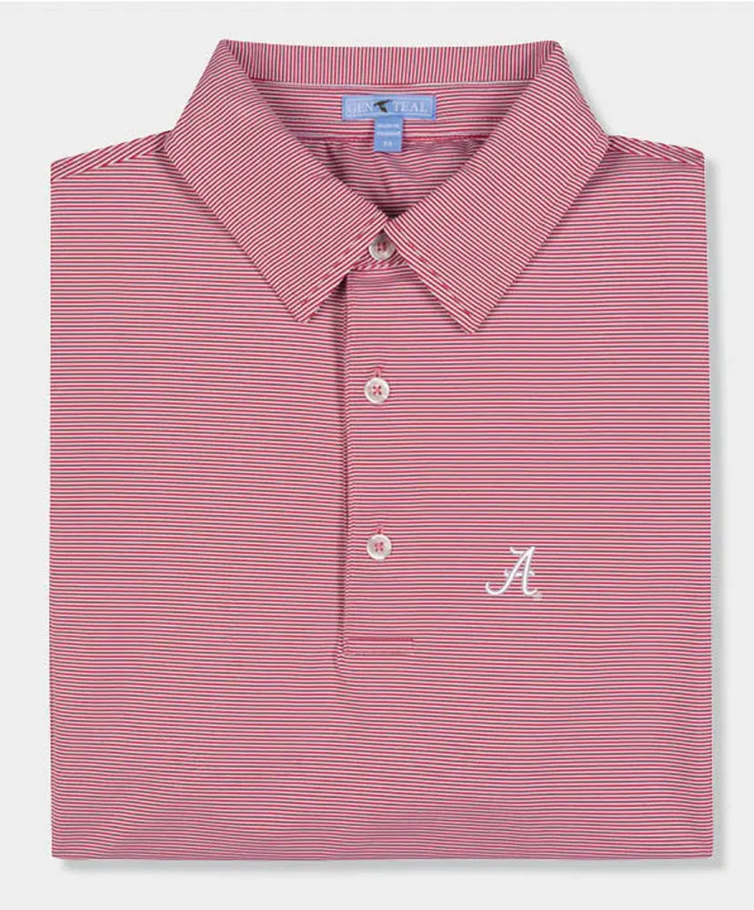 GenTeal - Alabama Pinstripe Performance Polo