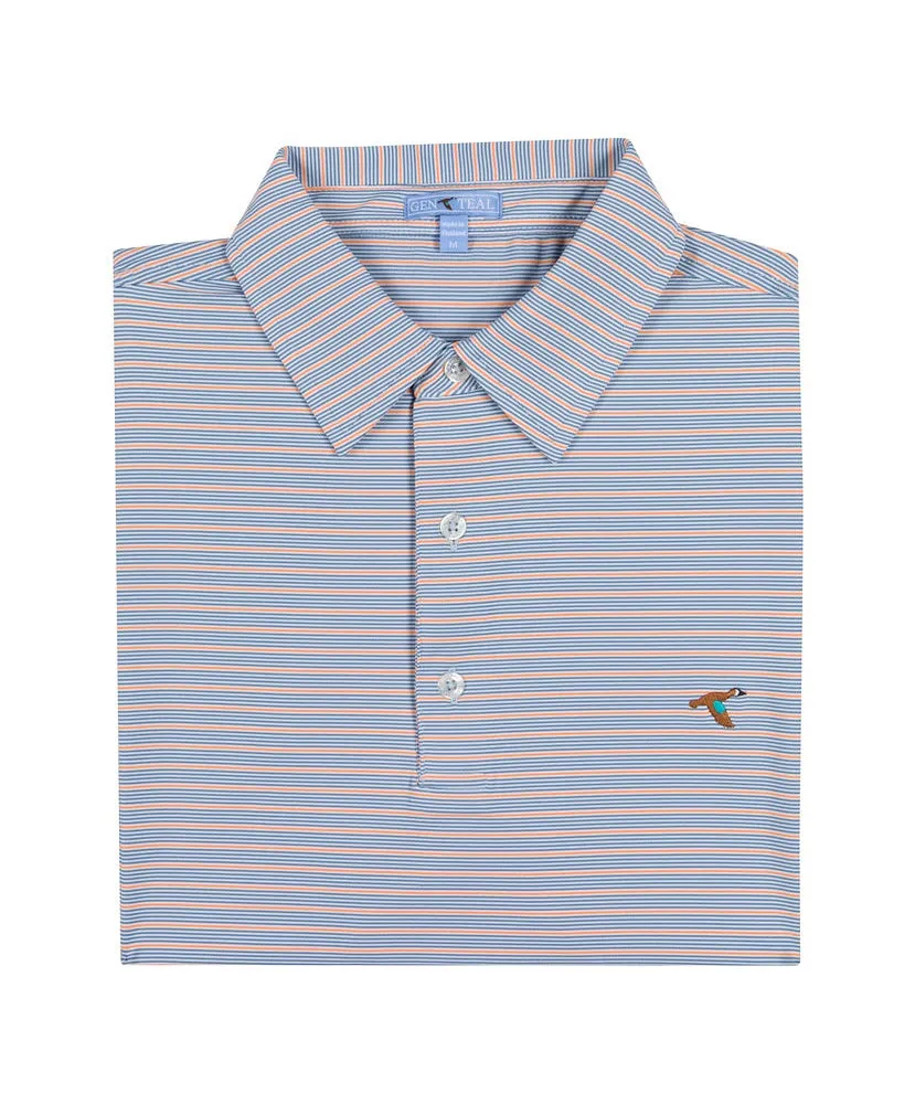 GenTeal - Hairline Stripe Performance Polo