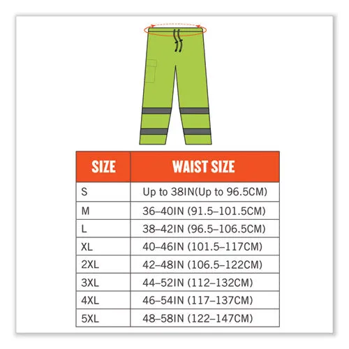 Glowear 8915 Class E Hi-vis Rain Pants, Small, Lime, Ships In 1-3 Business Days