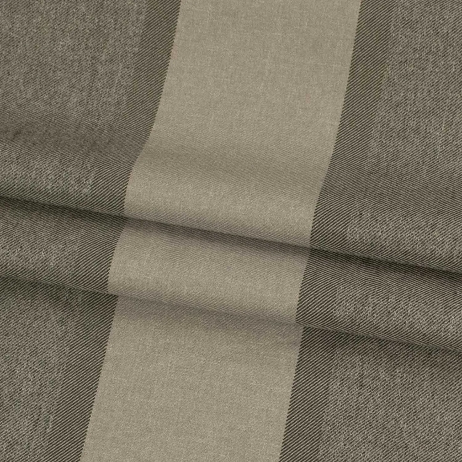 Grey Large Stripe Twill Suiting