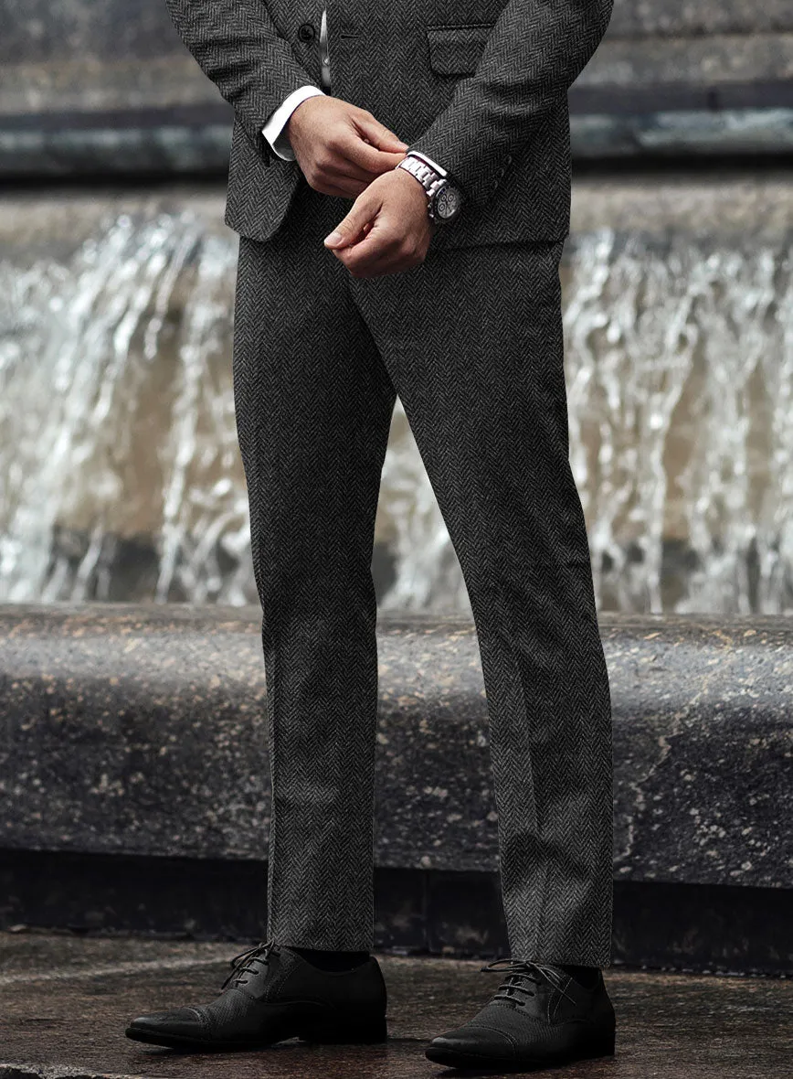 Harris Tweed Charcoal Herringbone Suit