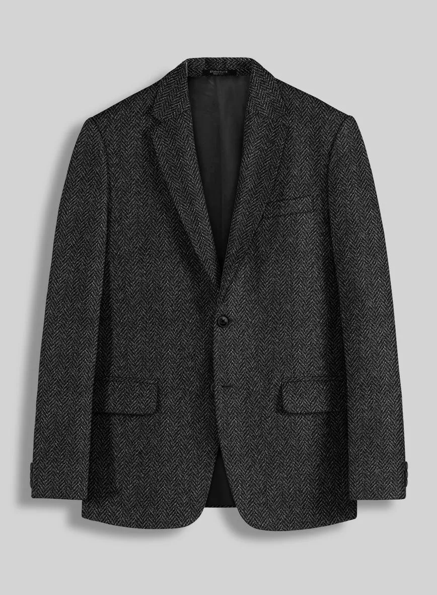 Harris Tweed Charcoal Herringbone Suit