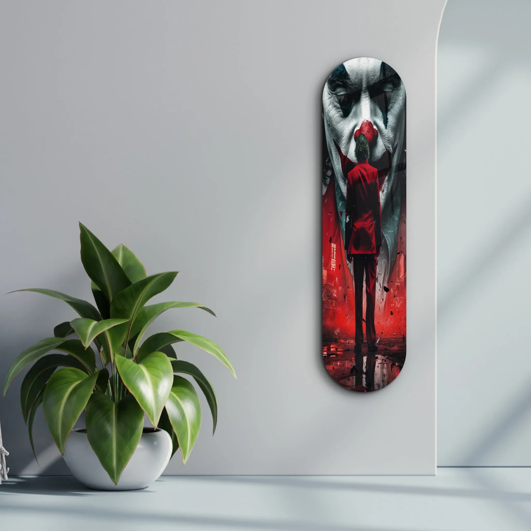 Joker in Red Suits Fan Art | Glass Wall Art