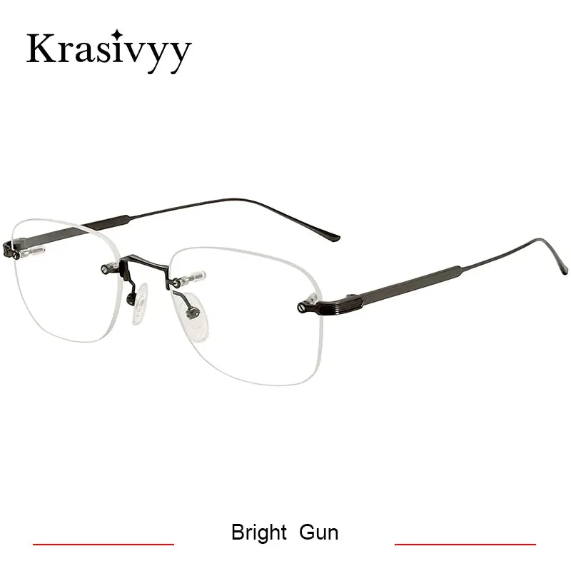 Krasivyy Unisex Rimless Oval Titanium Eyeglasses 2280