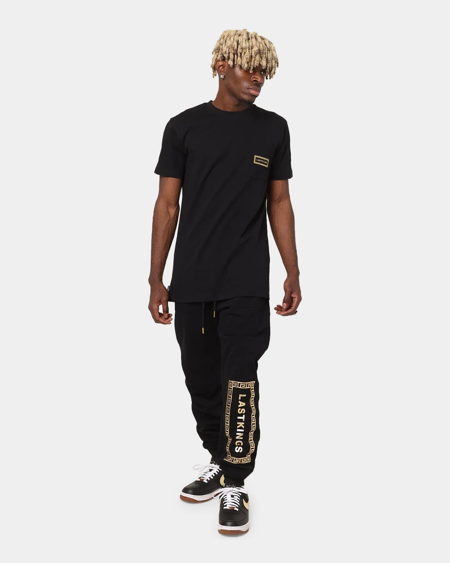 Last Kings Boxed Track Pants Black