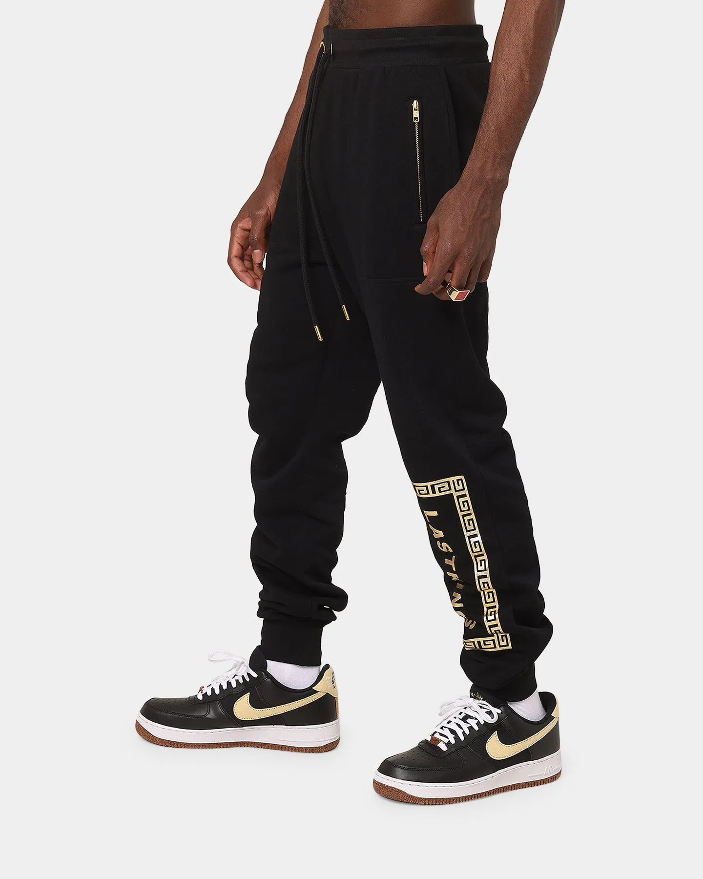 Last Kings Boxed Track Pants Black