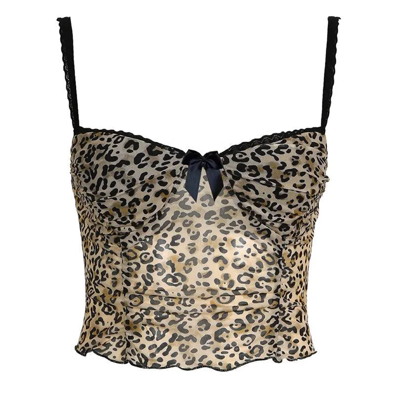 Leopard Print Lace Cami Top