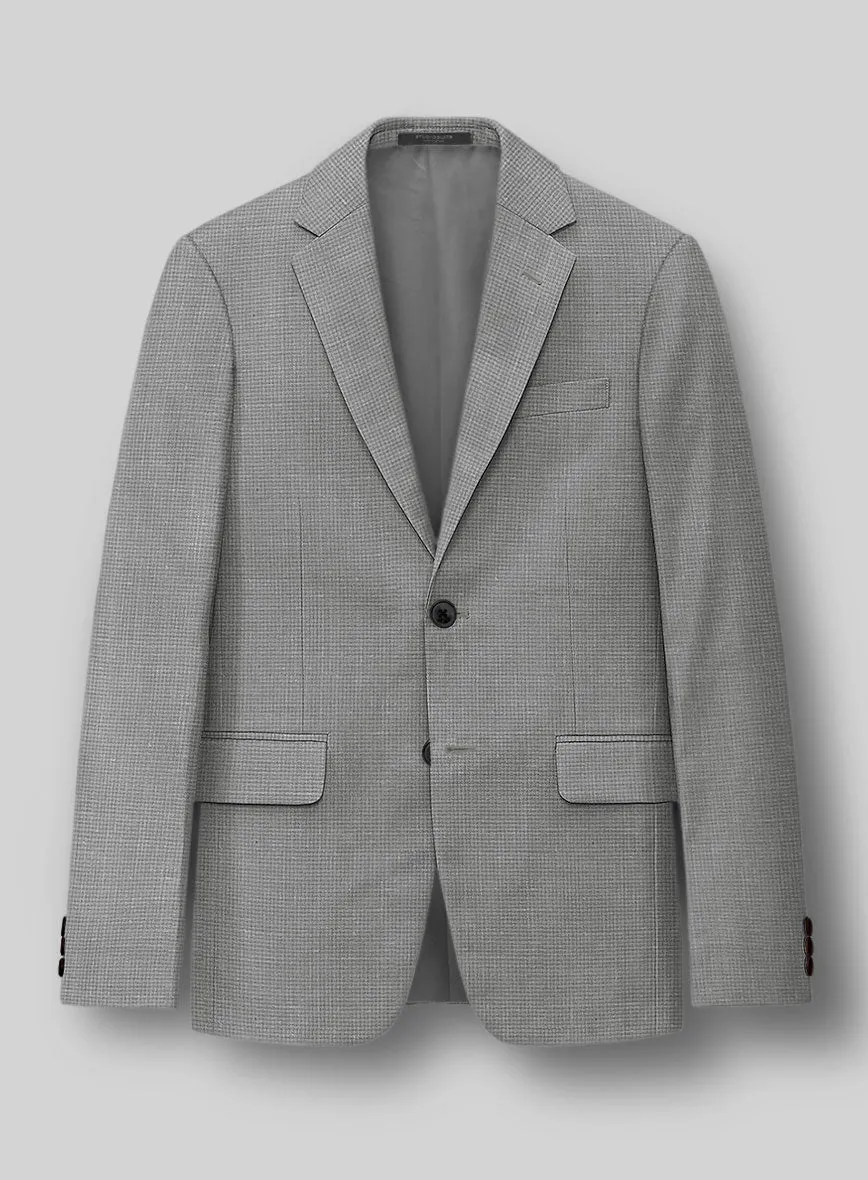 London Loom Gray Abelardo Wool Silk Linen Suit