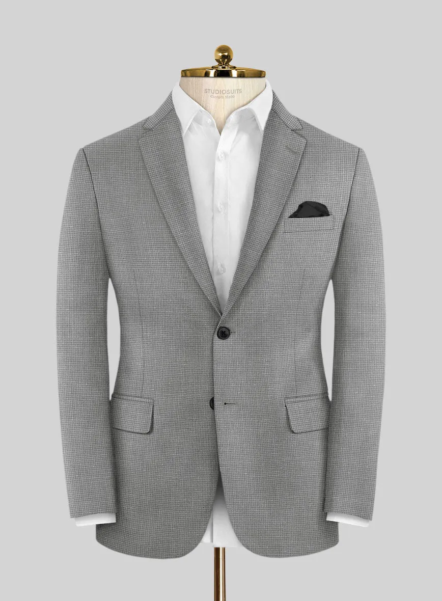 London Loom Gray Abelardo Wool Silk Linen Suit