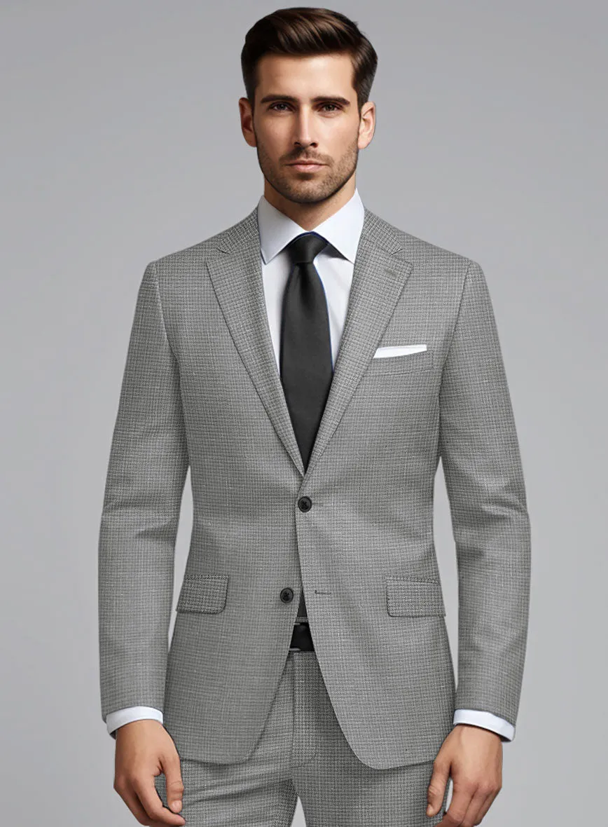 London Loom Gray Abelardo Wool Silk Linen Suit