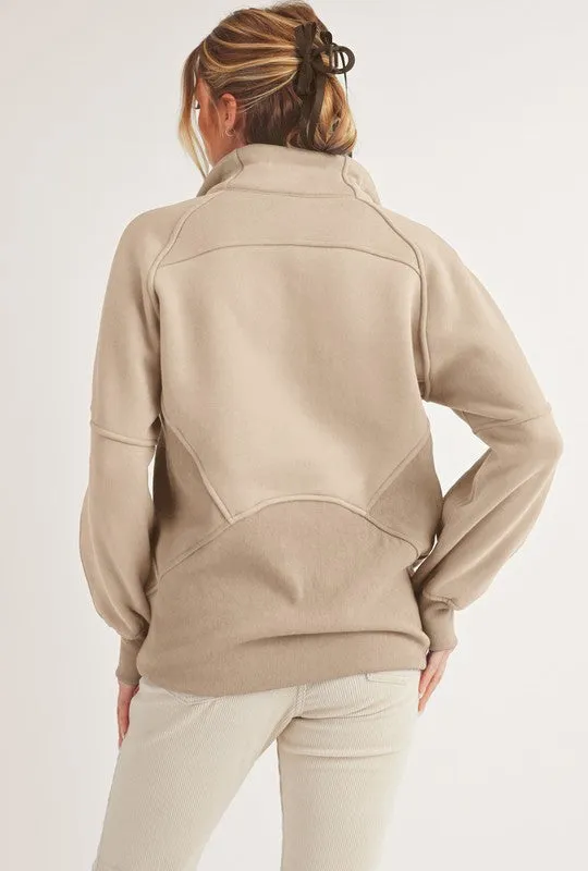 Long Dove Funnel Neck Half Long Zip