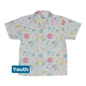 Math Memphis Style White Youth Hawaiian Shirt