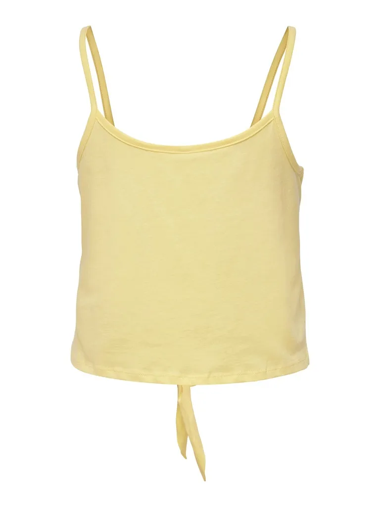 May Sleeveless Short Knot Tank Top