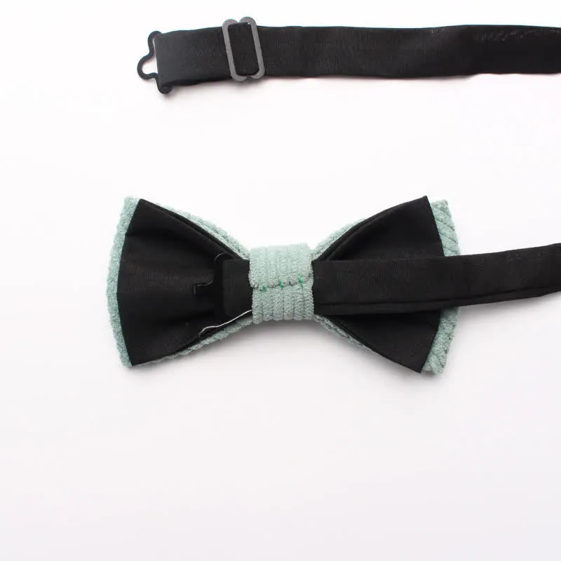 Men's Corduroy Macaron Color Bow Tie