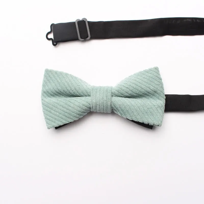 Men's Corduroy Macaron Color Bow Tie