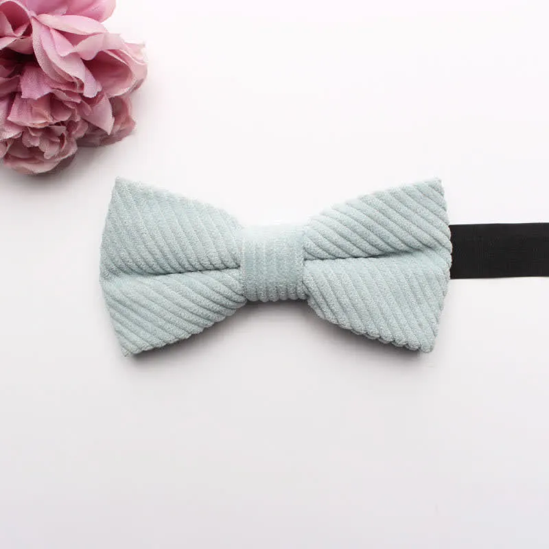 Men's Corduroy Macaron Color Bow Tie