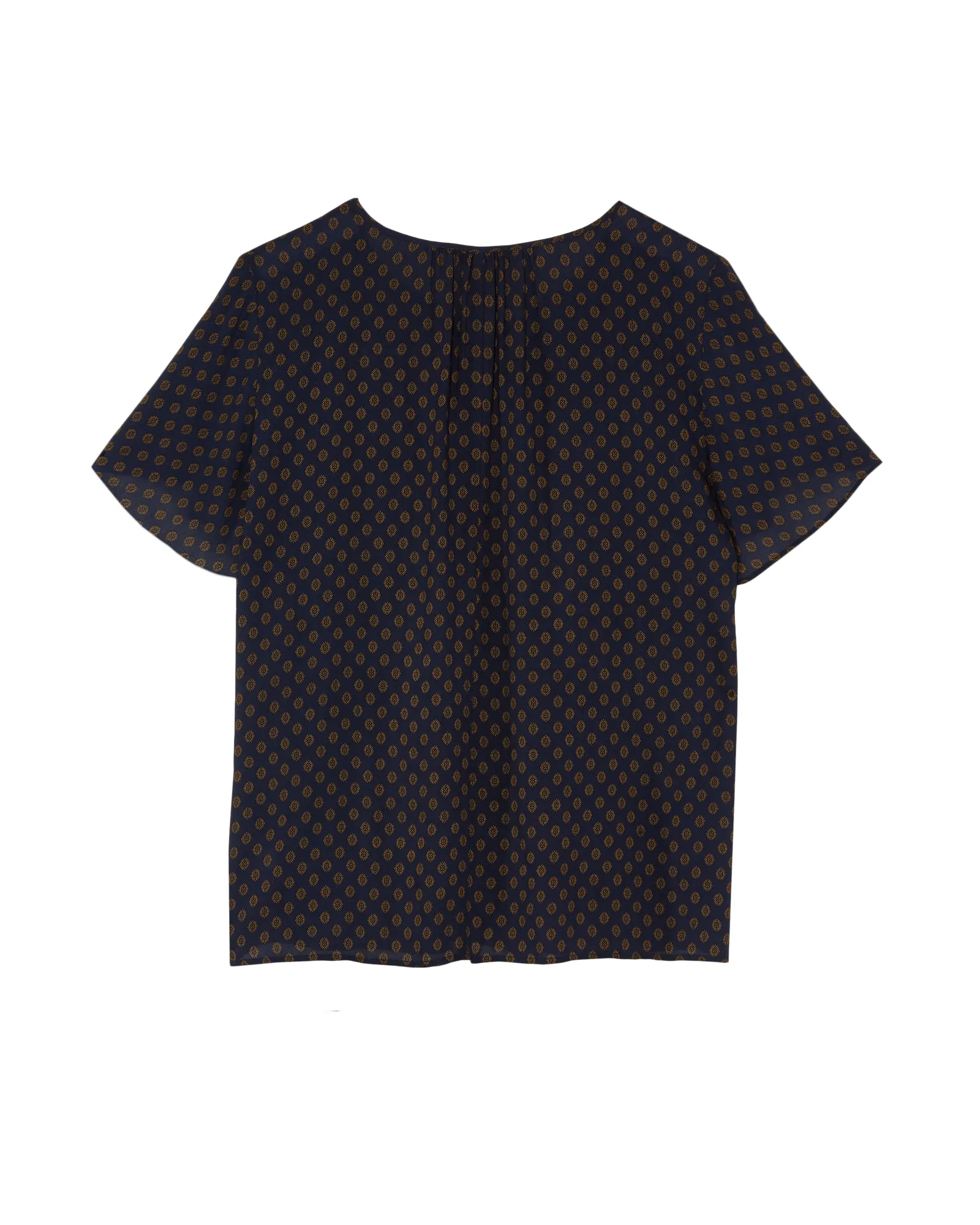 Nikkita Short Sleeve Blouse | Navy / Brown