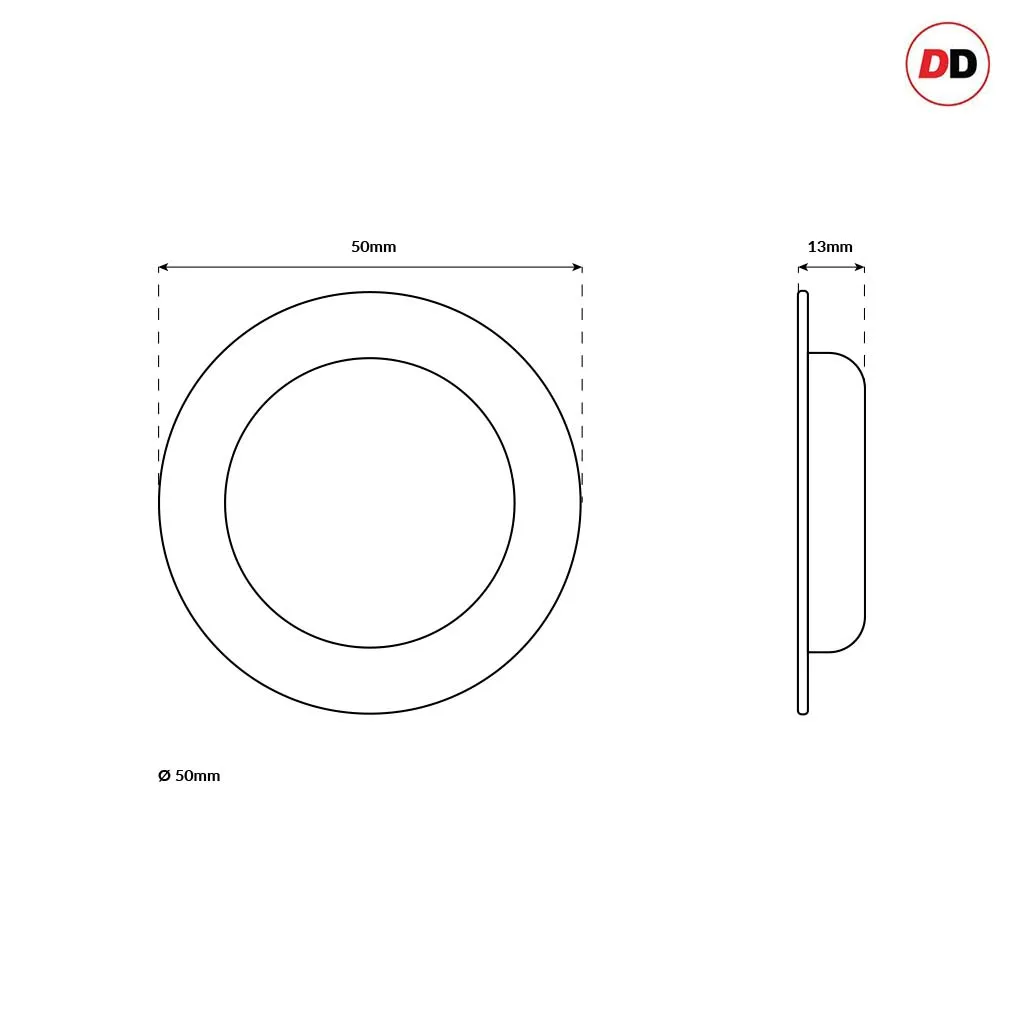 One Pair of Anniston 50mm Sliding Door Round Flush Pulls - Polished Gold Finish