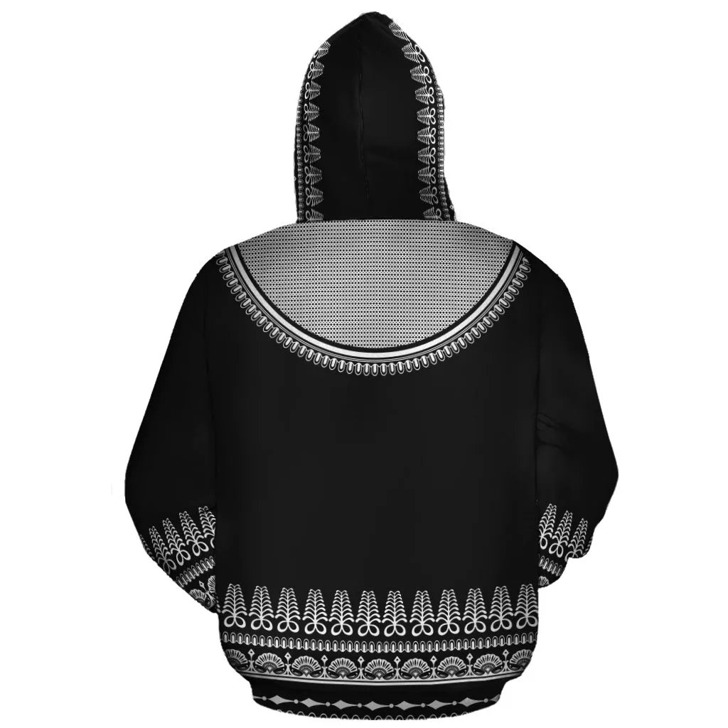 Printed Silver Dashiki All-over Hoodie