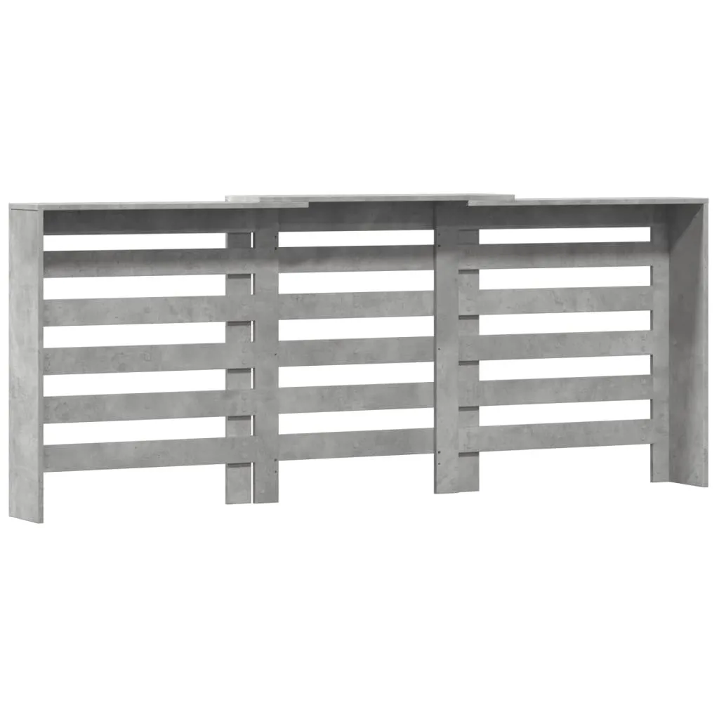 Radiator Cover Concrete Grey 205x21.5x83.5 cm Engineered Wood